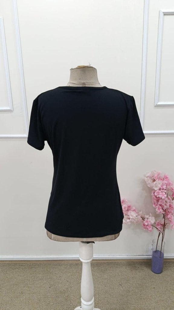 Women's Short Sleeve Crew Neck Asymmetric Cut Viscose Blouse - Janes - by Peralane - photo 8
