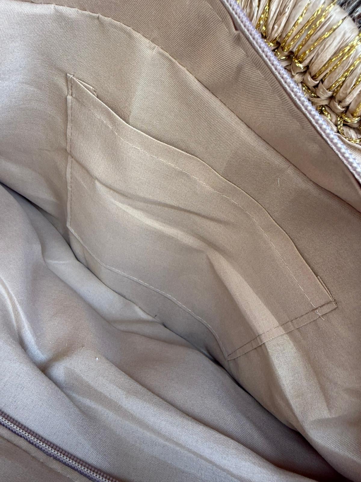 Beige Fringed Straw Tote Bag 41x29 cm - Nesvay - by Peralane - photo 5