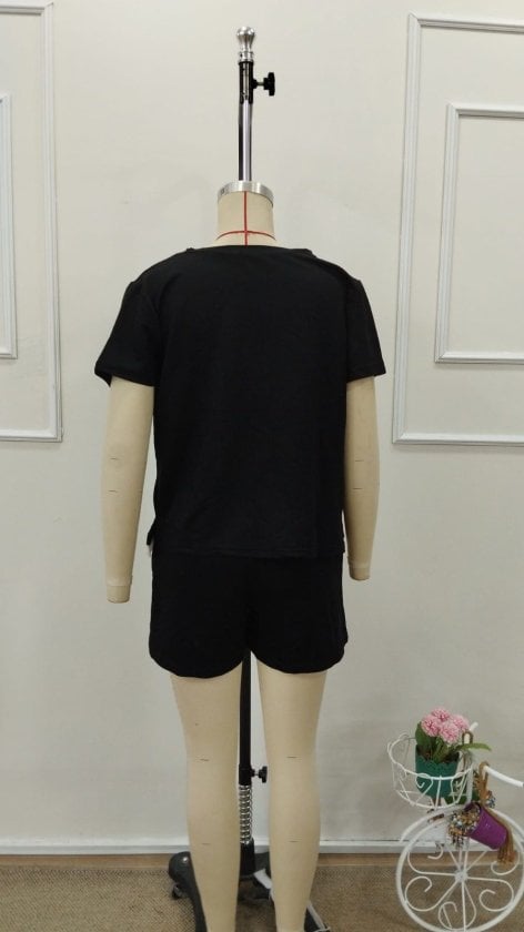 Women's Short Sleeve Crew Neck Viscose Two-Thread Knit Blouse and Shorts Two-Piece Set, 32776 - Janes - by Peralane - photo 7