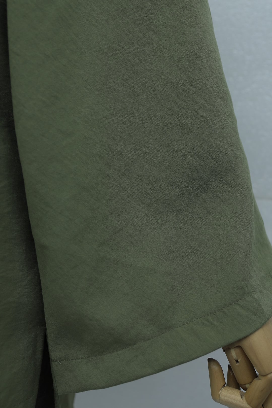 Round Neck Button Front Long Back Polyviscose Tunic - Olive Green - Podyumplus - by Peralane - photo 7