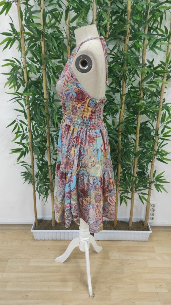 Women's Halter Neck Shirred Mini Dress with Paisley Print - Janes - by Peralane - photo 4