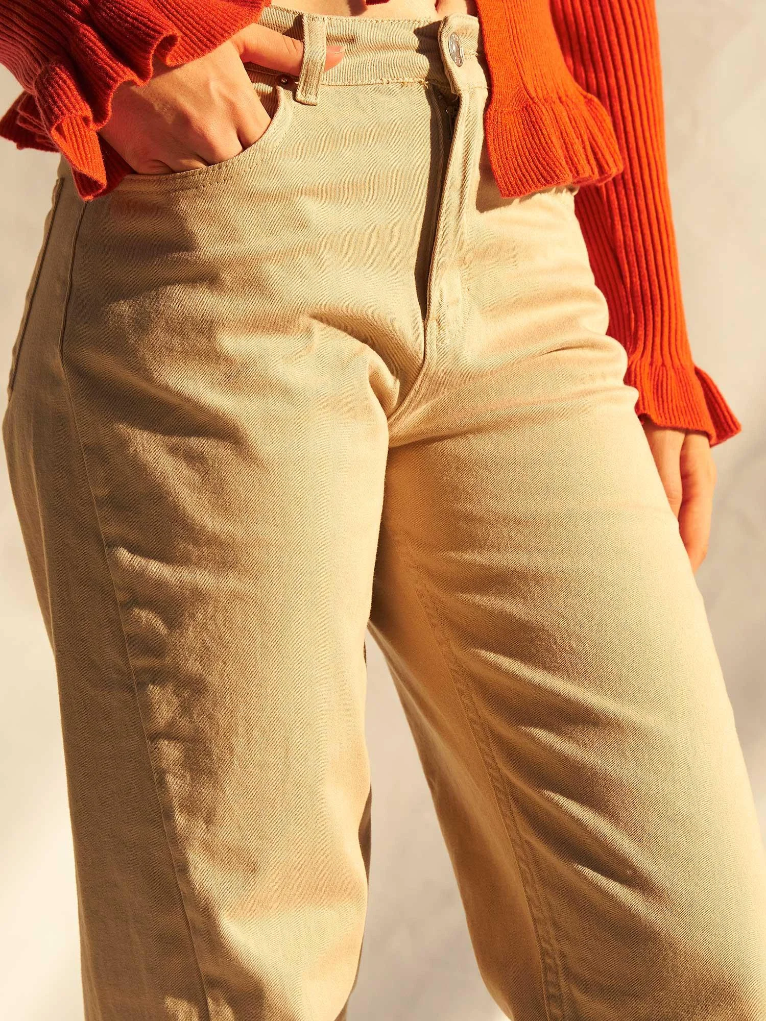 Women's Beige Ribbed Knit Cardigan with Ruffled Details - Lefon - by Peralane - photo 10
