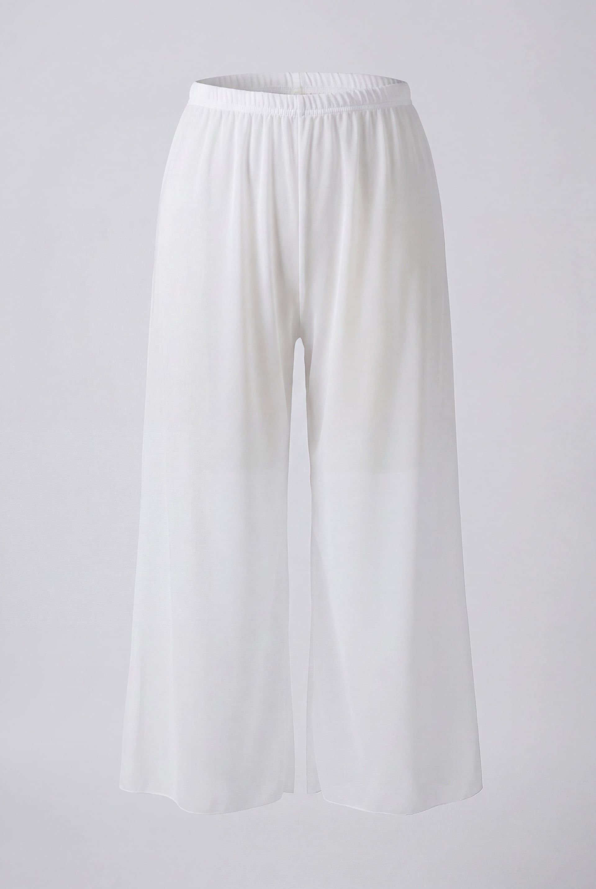 White Wide-Leg Elasticated Waist Trousers - Podyumplus - by Peralane