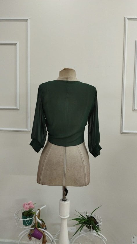 Women's Sheer Chiffon Bolero Jacket with Front Tie Closure - Janes - by Peralane - photo 5