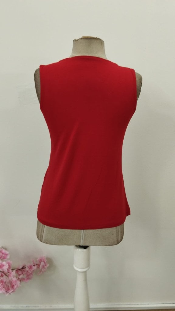Women's Sleeveless Viscose Blouse with Rhinestone Detail and Shoulder Straps - Janes - by Peralane - photo 7