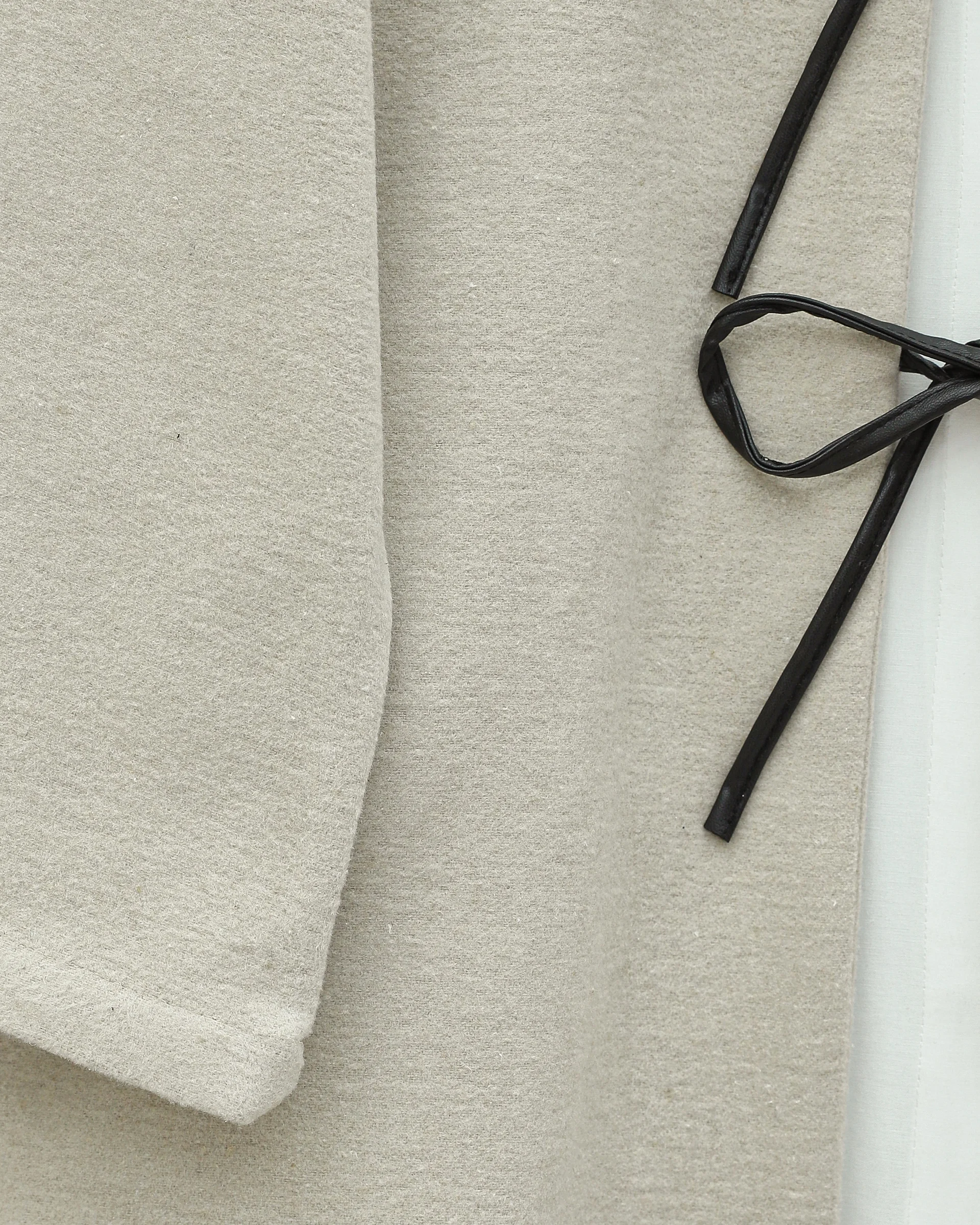 Stone Color Lace-Up Oval Cut Cashmere Kimono Cardigan - Podyumplus - by Peralane - photo 4