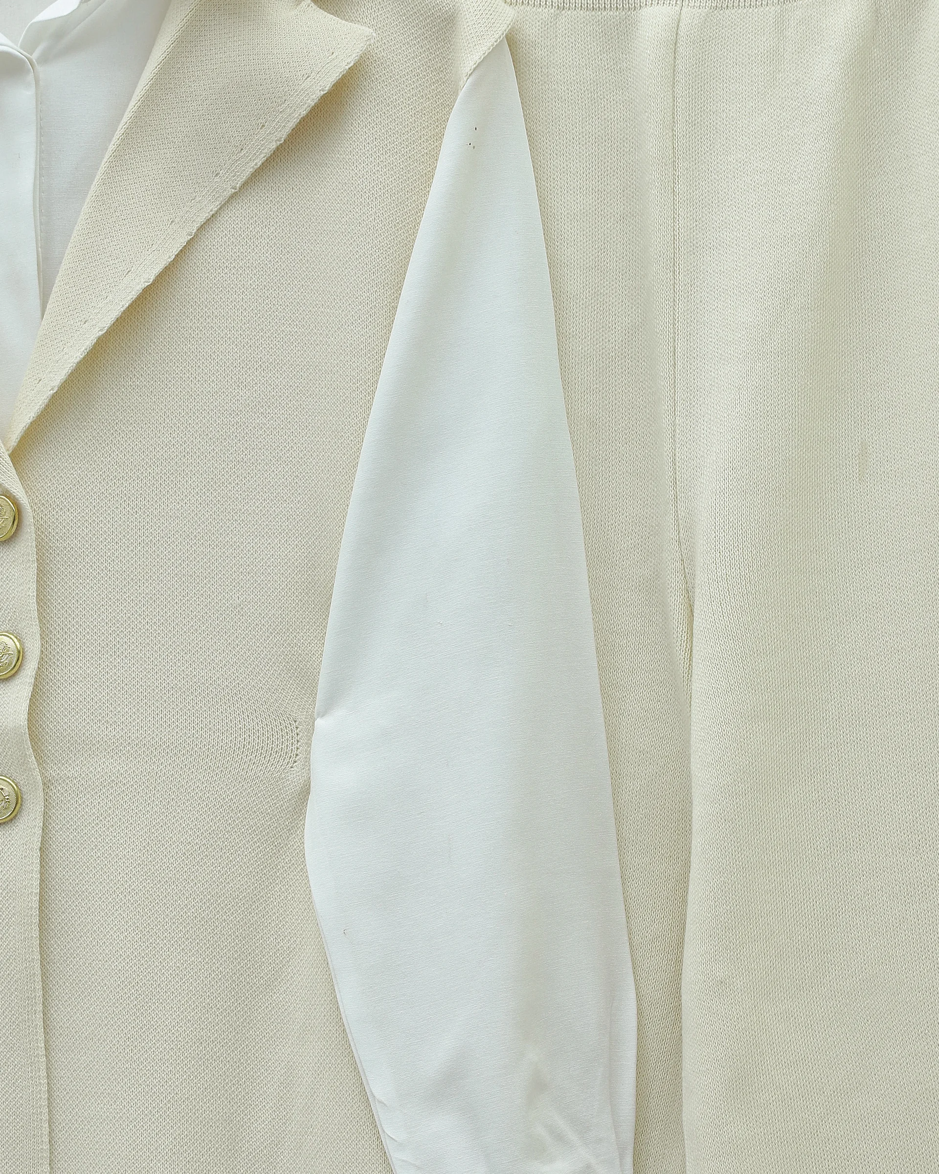 Buttoned V-Neck Vest and Trousers Knit Co-ord Set - Cream - Podyumplus - by Peralane - photo 5