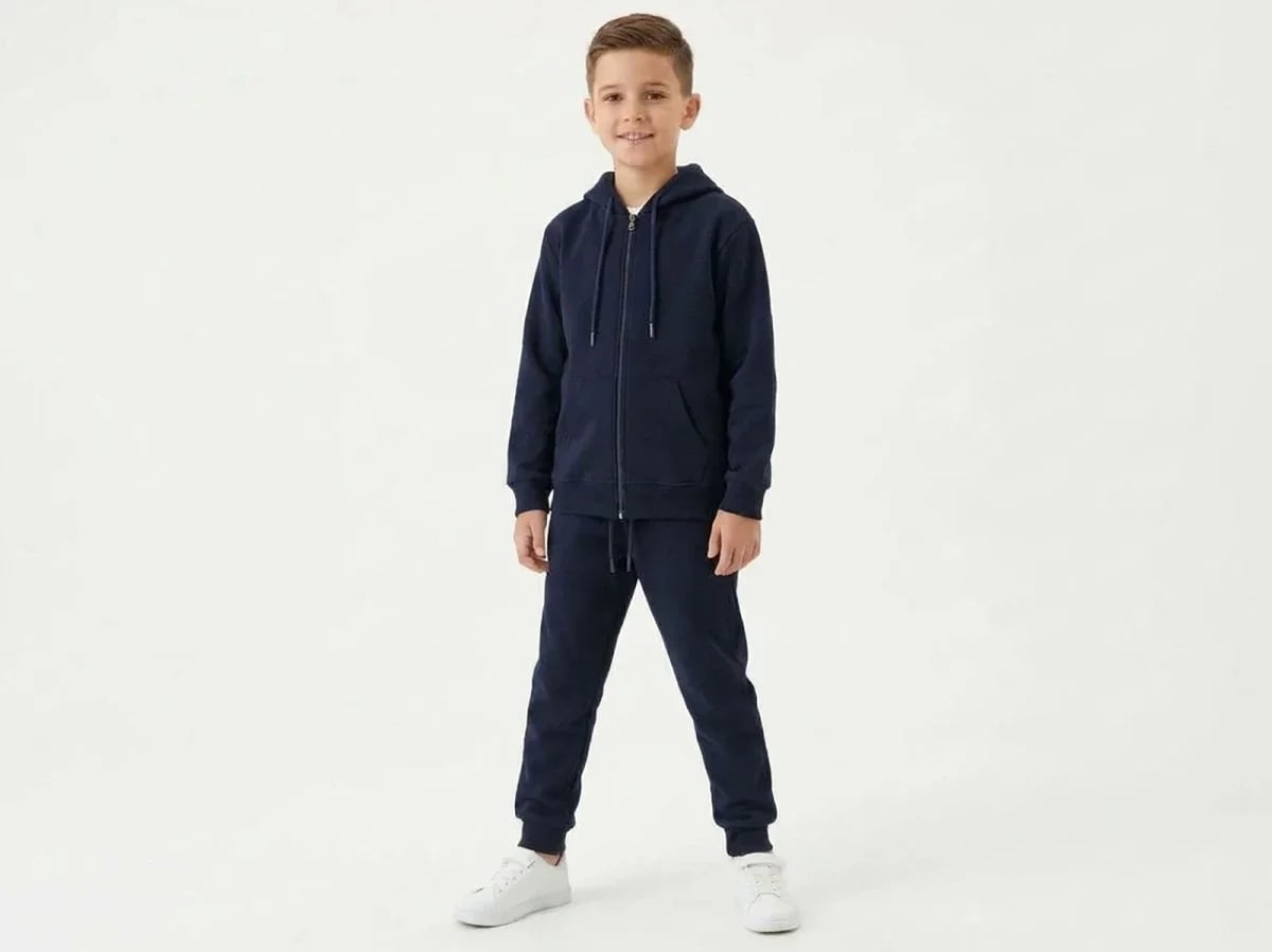 Boys' Zip-Up Hoodie and Jogger Tracksuit Set in Dark Navy - Tanem Kids - by Peralane