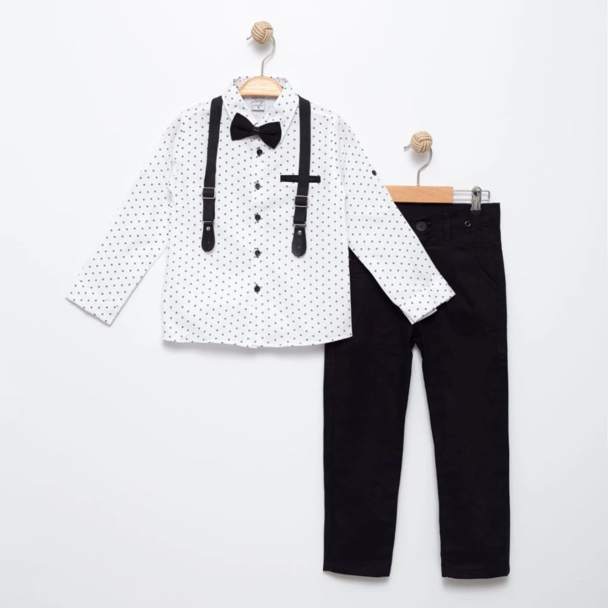 Oxford Fabric Set with Suspender Belt Colorful Shirt - 6318 - Terry - by Peralane