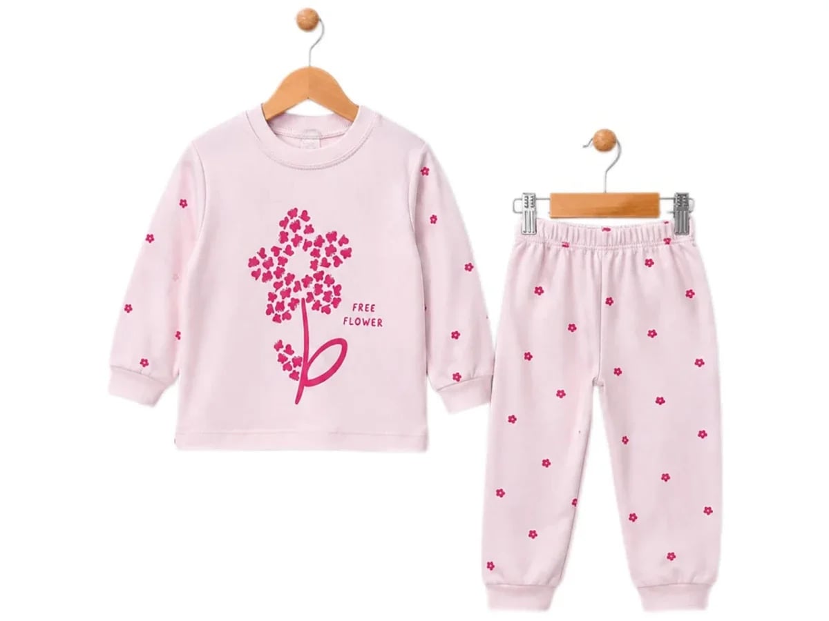 Girls' Baby Floral Sleepwear Set - Pink - Supermini - by Peralane