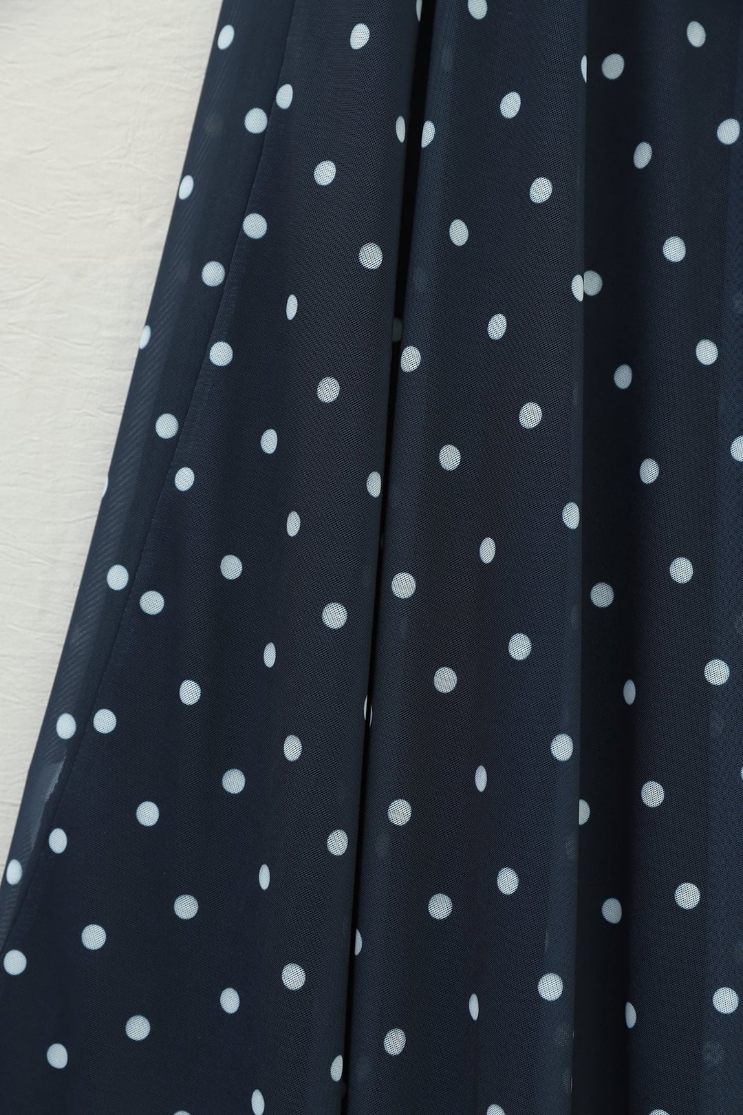 Navy Blue Polka Dot Lined Tulle Skirt with Elastic Waist - Podyumplus - by Peralane - photo 5