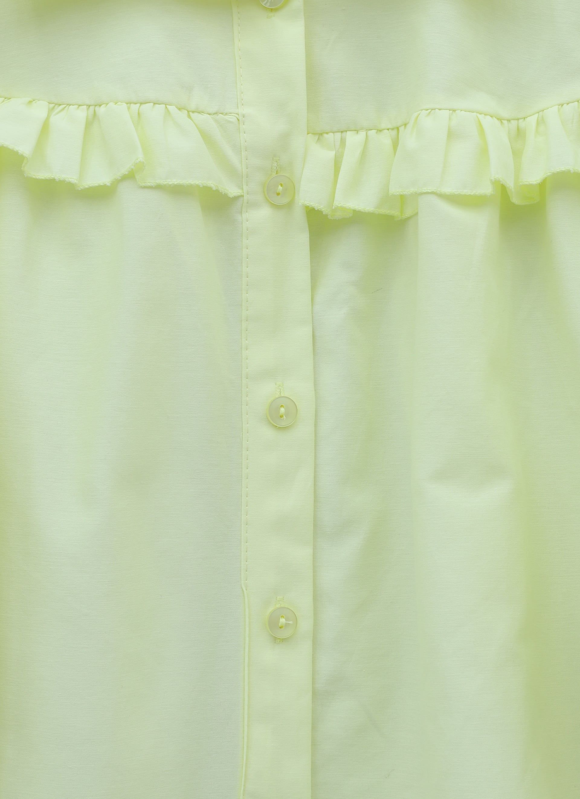 Ruffle Detail Buttoned Short Blouse - Yellow - Podyumplus - by Peralane - photo 5