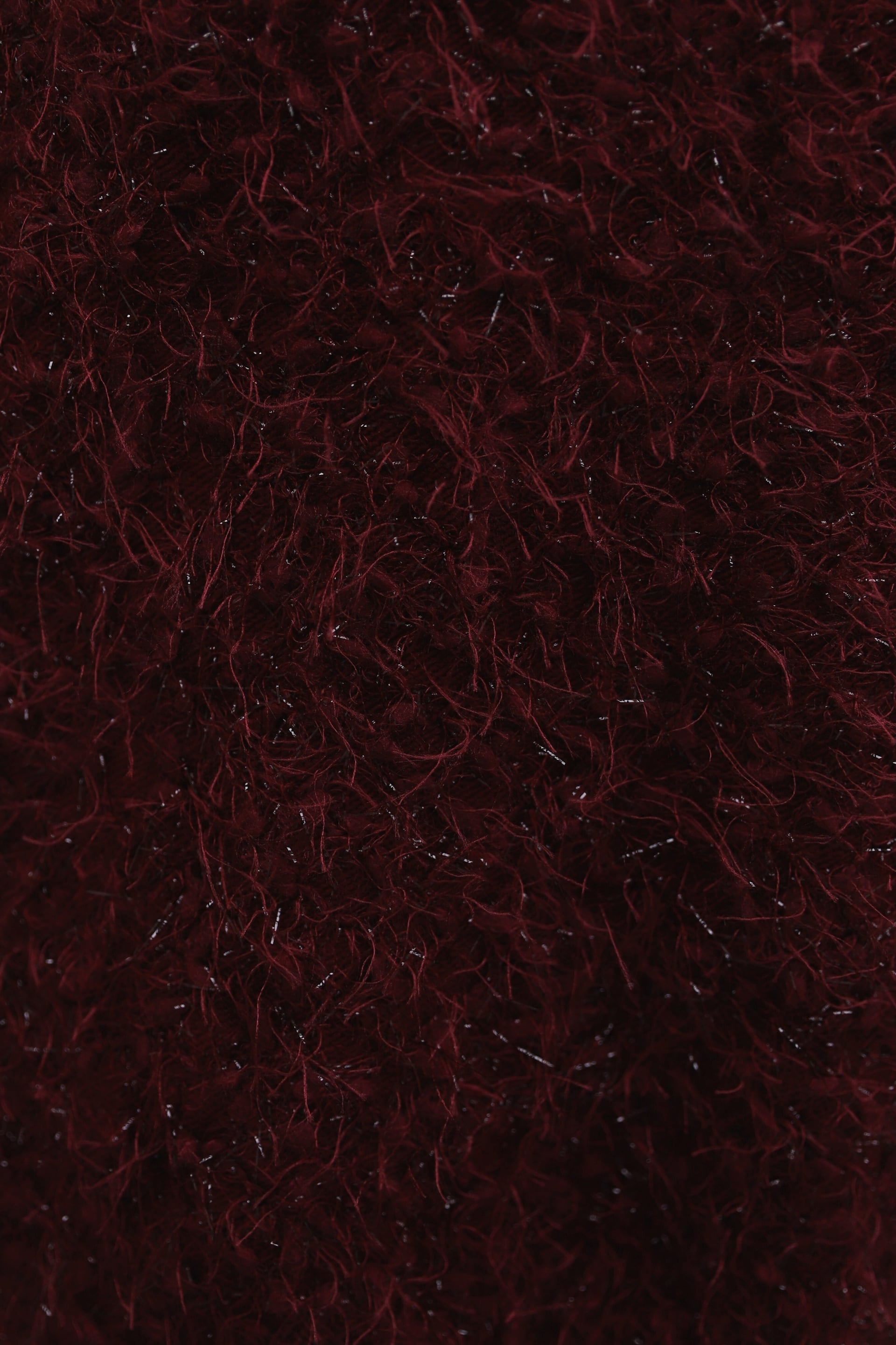 Crew Neck Sim Detailed Bearded Knit Tunic - Burgundy - Podyumplus - by Peralane - photo 6