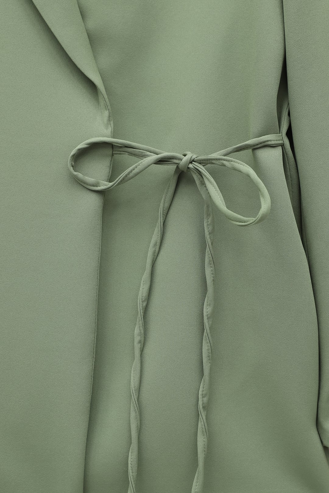Side-Laced Back-Slit Lined Double Crepe Jacket - Sage Green - Podyumplus - by Peralane - photo 7