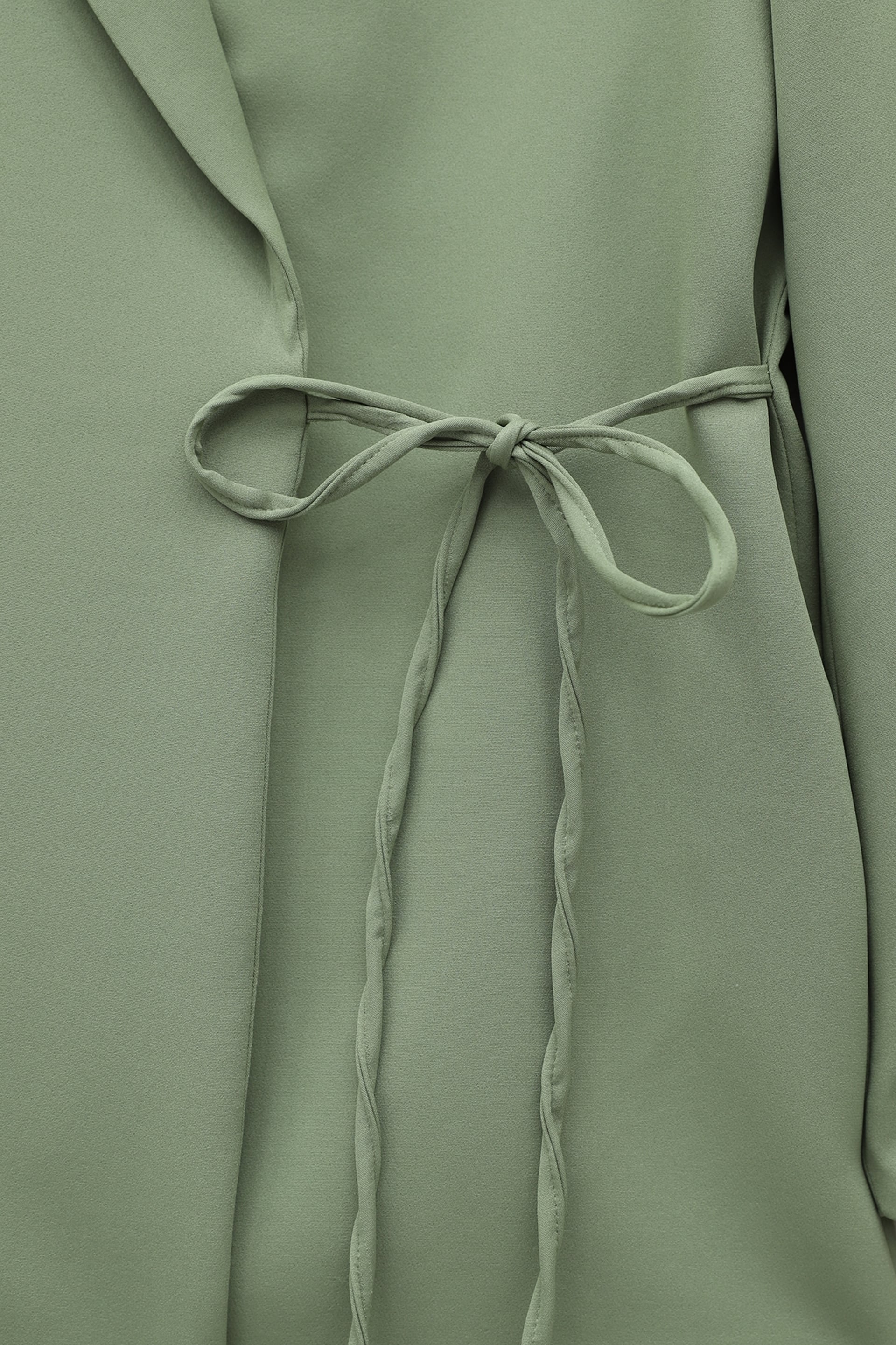 Side-Laced Back-Slit Lined Double Crepe Jacket - Sage Green - Podyumplus - by Peralane - photo 7