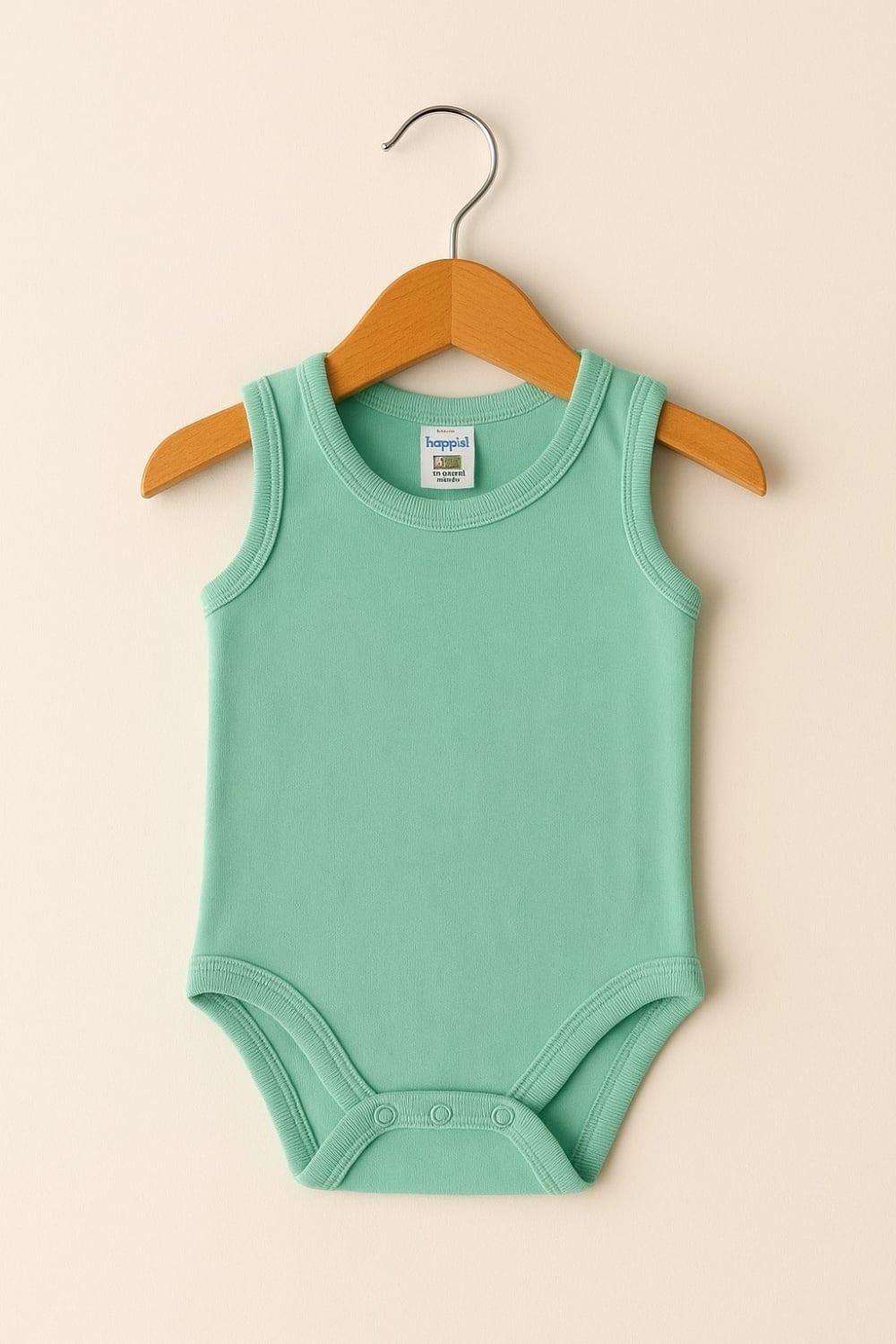 Pack of 3 Unisex Baby Sleeveless Bodysuits in Mint Green (1-6 Months) - Hoppidik - by Peralane
