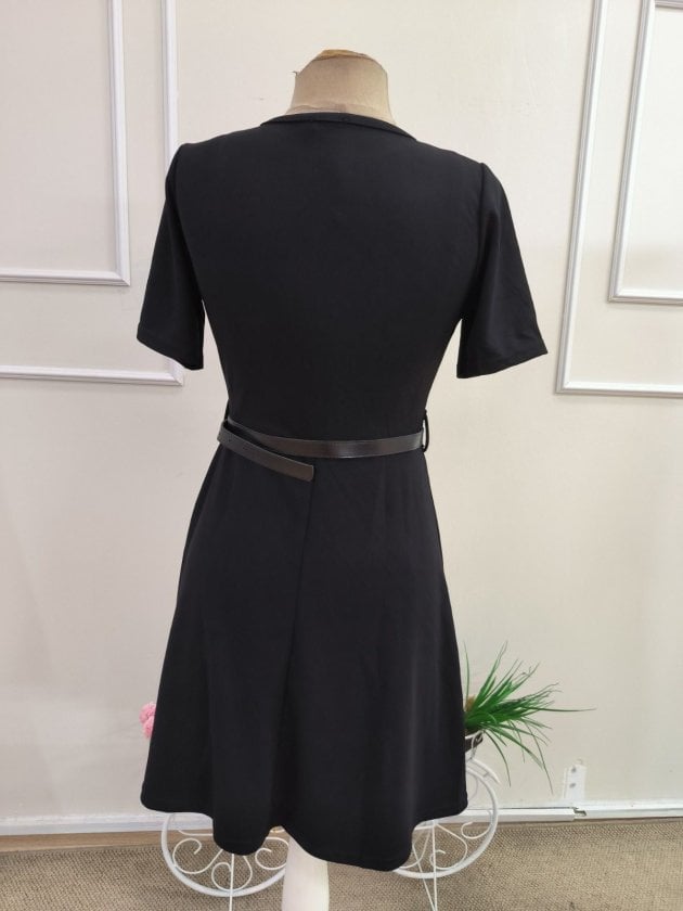 Women's Short-Sleeved Belted Modal Dress - Janes - by Peralane - photo 5