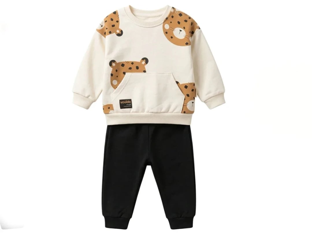 Leopard Print Baby Boy Sweatshirt and Trousers Set - Vovido - by Peralane