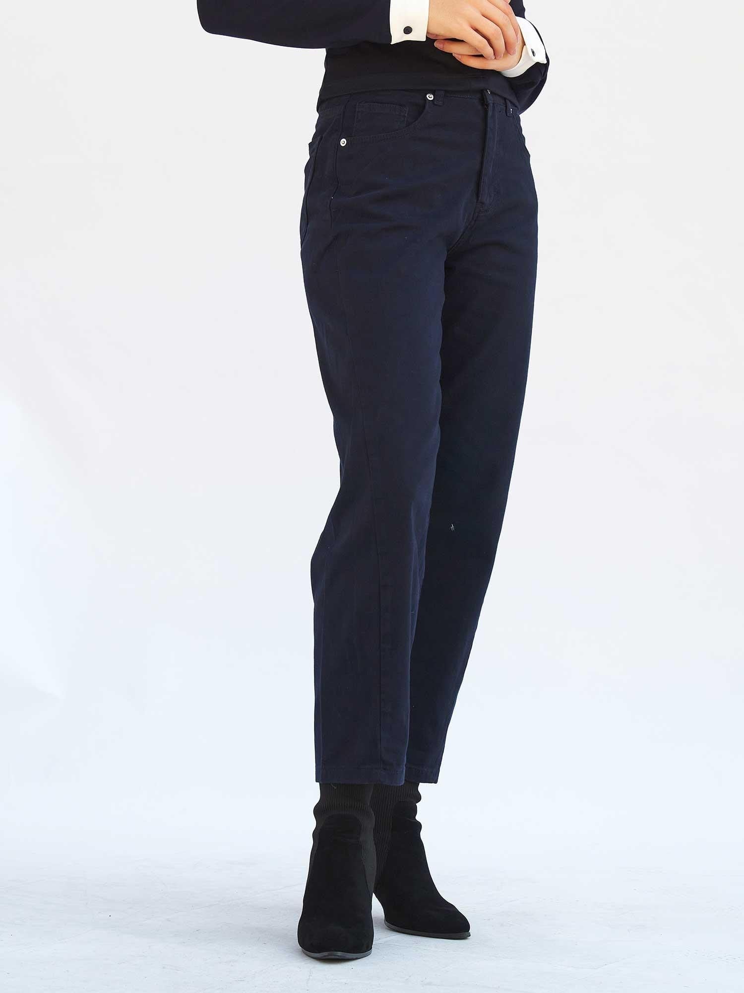 Navy Gabardine Straight-Leg Trousers with Matching Shirt Set - Lefon - by Peralane - photo 6