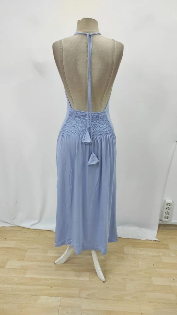 Women's Halter Neck Viscose Maxi Dress - Light Blue - Janes - by Peralane - photo 6