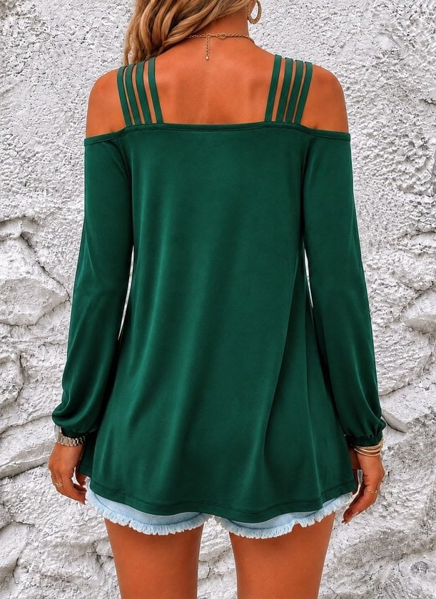 Women's Off-Shoulder Long-Sleeved Viscose Blouse with Strap Details - Janes - by Peralane - photo 3