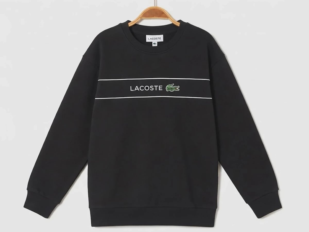 Lacoste Print 3-Thread Brushed Boys' Sweatshirt - Smoke Grey - Ruhat Kids - by Peralane