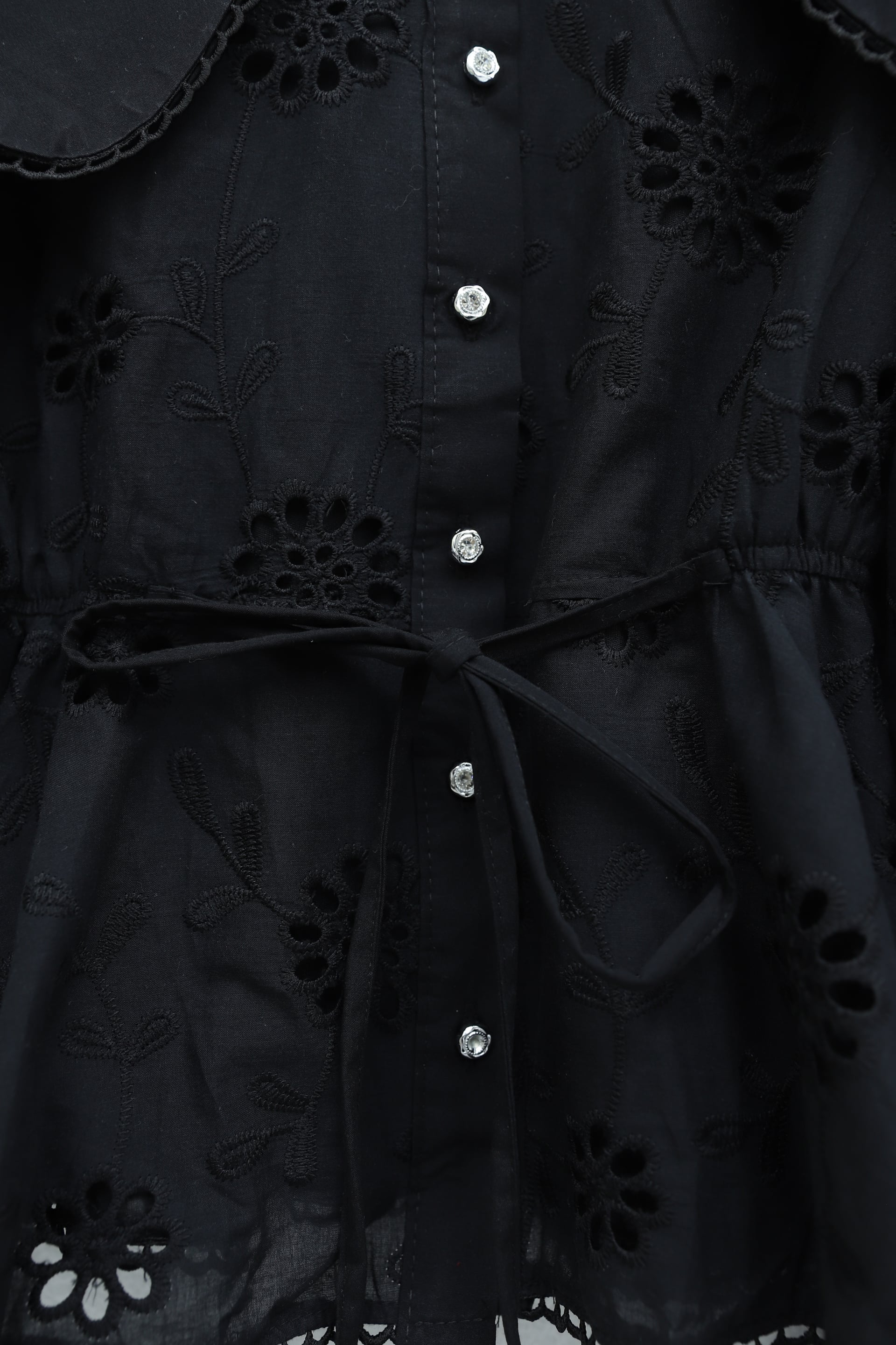 Bebe Collar Embroidered Linen Look Two Piece Set - Black - Podyumplus - by Peralane - photo 7