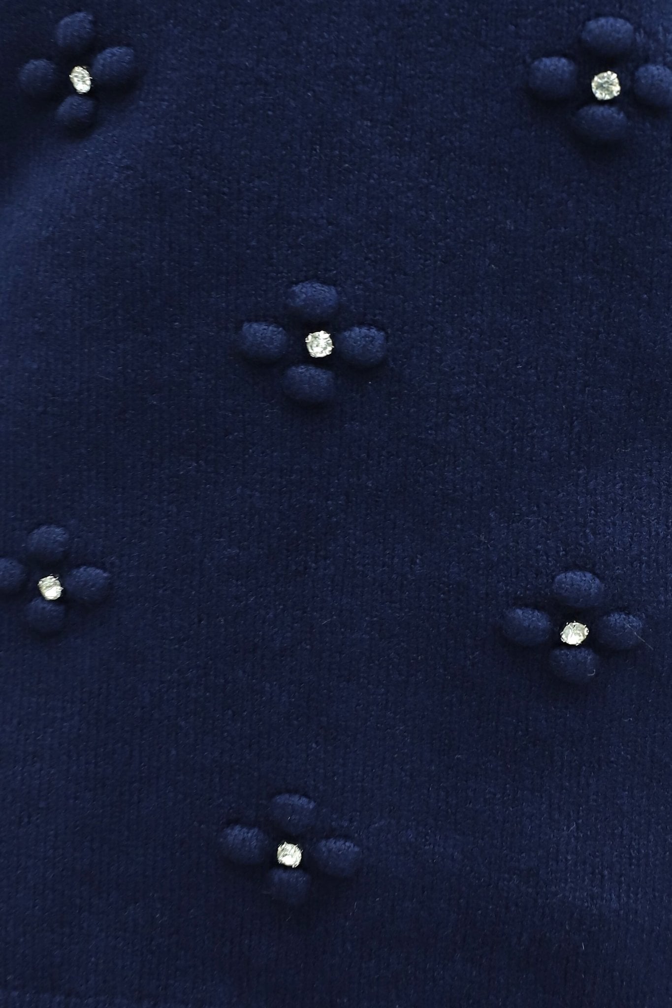 Stone and Pompom Detail Asymmetric Knit Tunic - Navy Blue - Podyumplus - by Peralane - photo 10