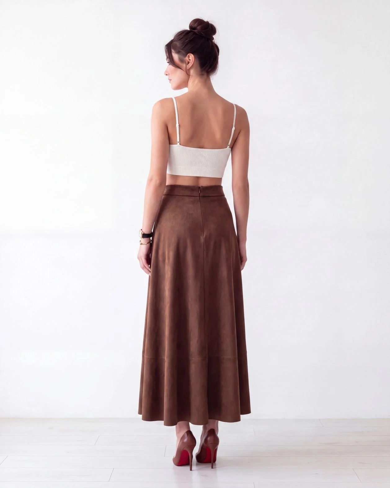 Women's Camel Brown Maxi Skirt with High Waist - Fame - by Peralane - photo 3