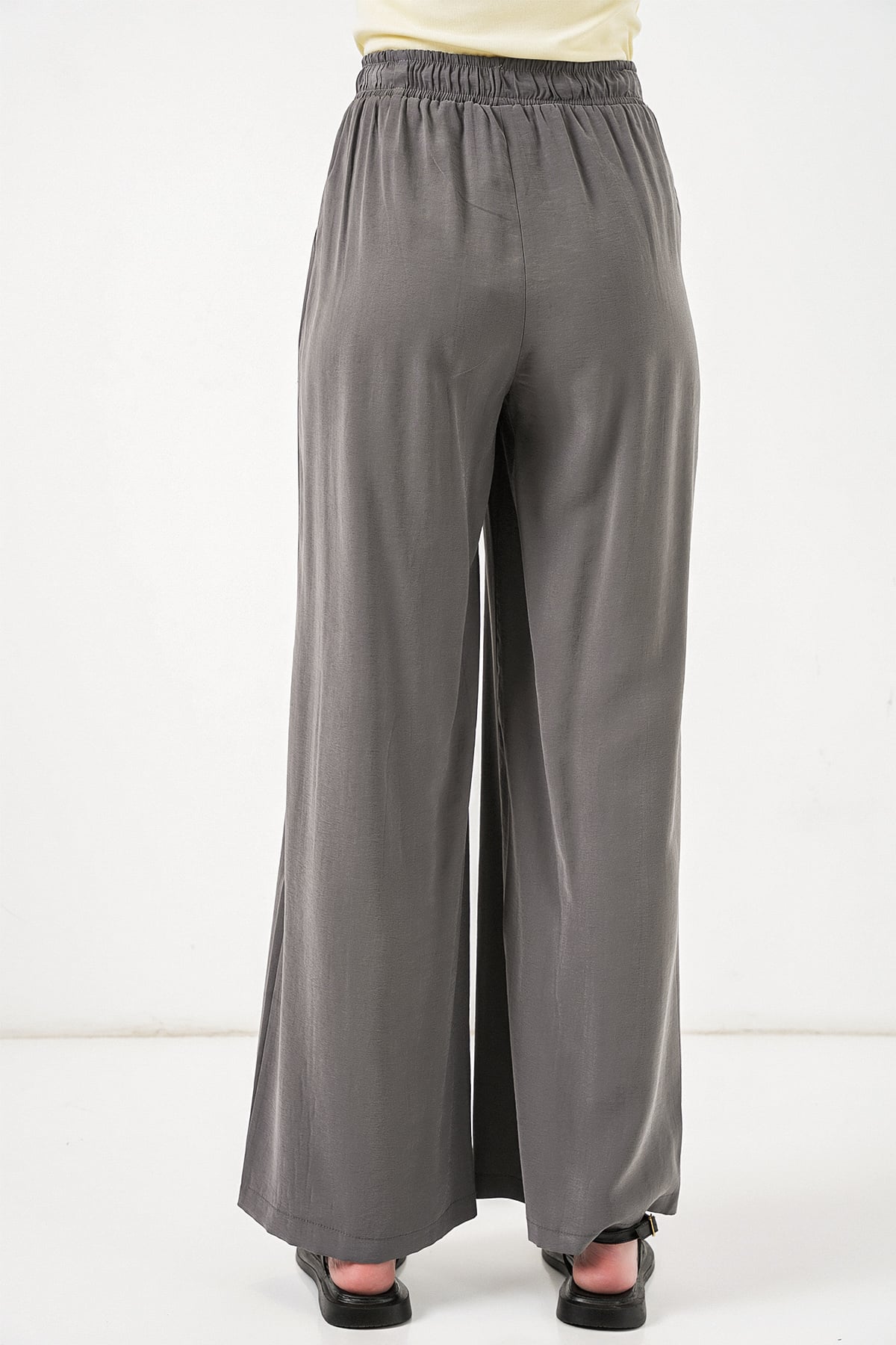 Women's Elasticated Waist Wide-Leg Trousers 30087 - Anthracite - Bigdart - by Peralane - photo 5