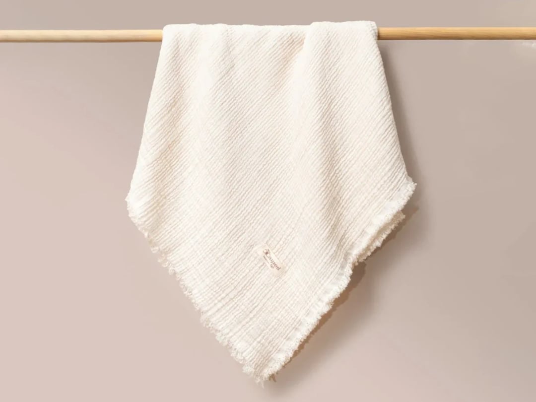 Cream Muslin Baby Blanket - Cayzen - by Peralane