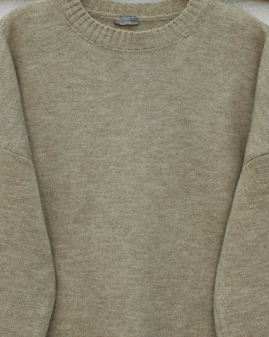 Crew Neck Relaxed Knit Sweater - Light Taupe - Podyumplus - by Peralane - photo 6