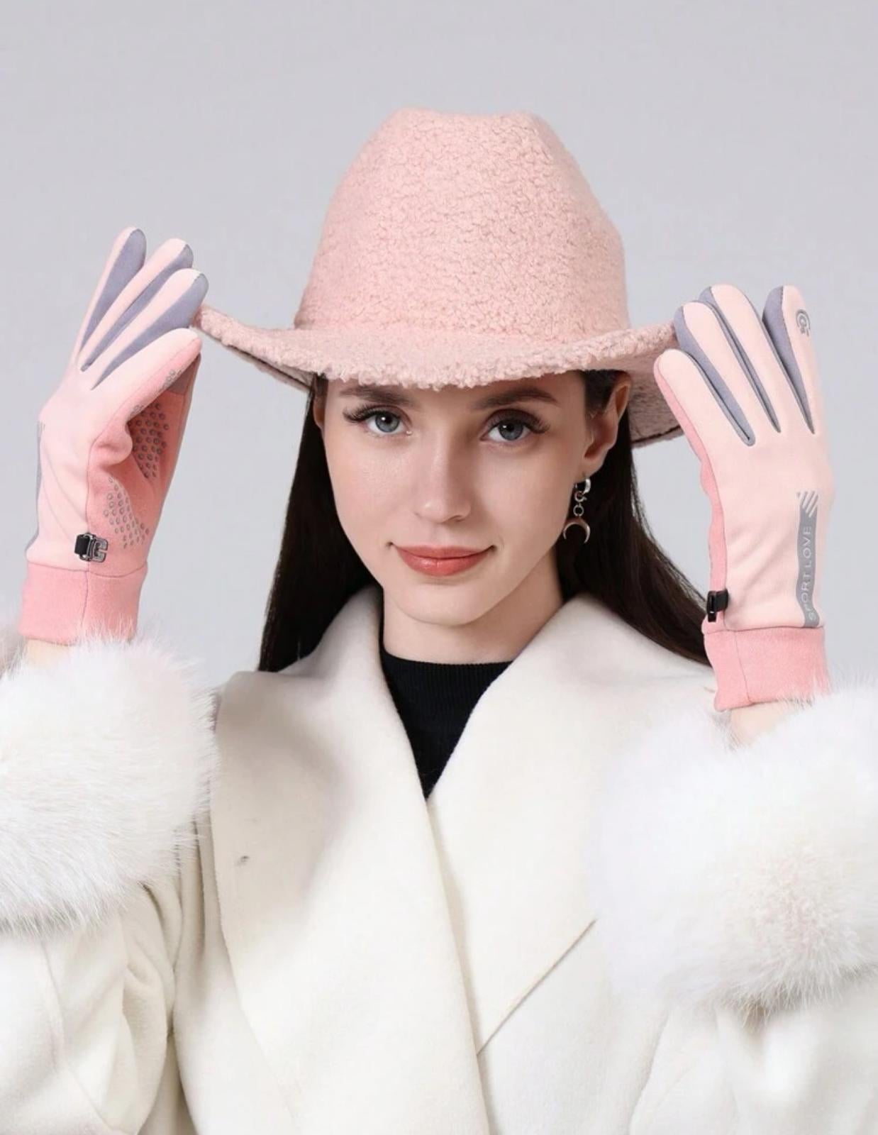 Curly Plush Pink Fedora Hat - Nesvay - by Peralane - photo 4