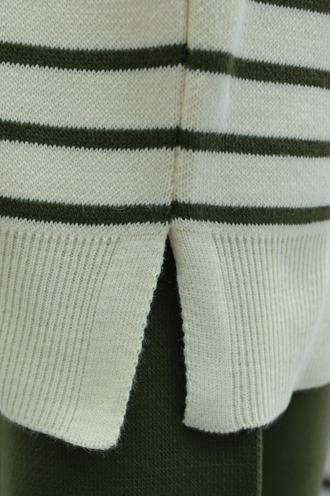 Striped Tunic and Wide-Leg Trouser Co-ord Set - Khaki - Podyumplus - by Peralane - photo 7