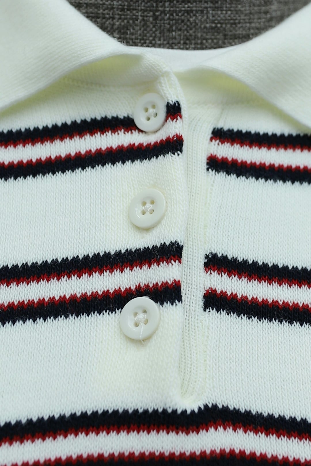 Striped Oversize Polo Collar Sweater - Ecru - Podyumplus - by Peralane - photo 7