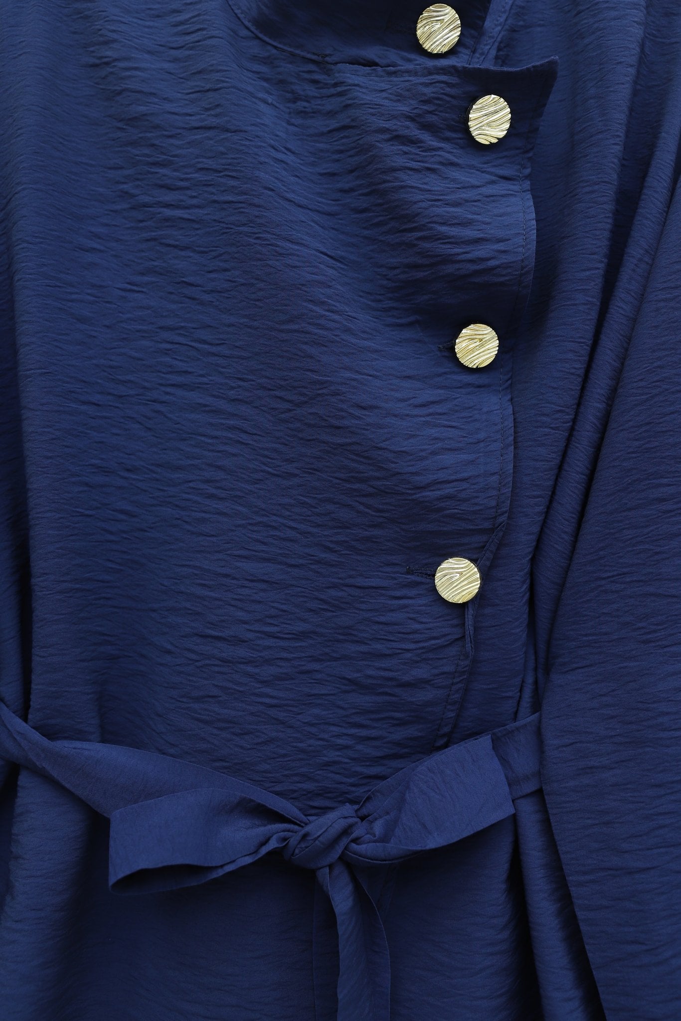 Cross Button Belted Frill Detail Tunic and Wide-Leg Trousers Set - Podyumplus - by Peralane - photo 4