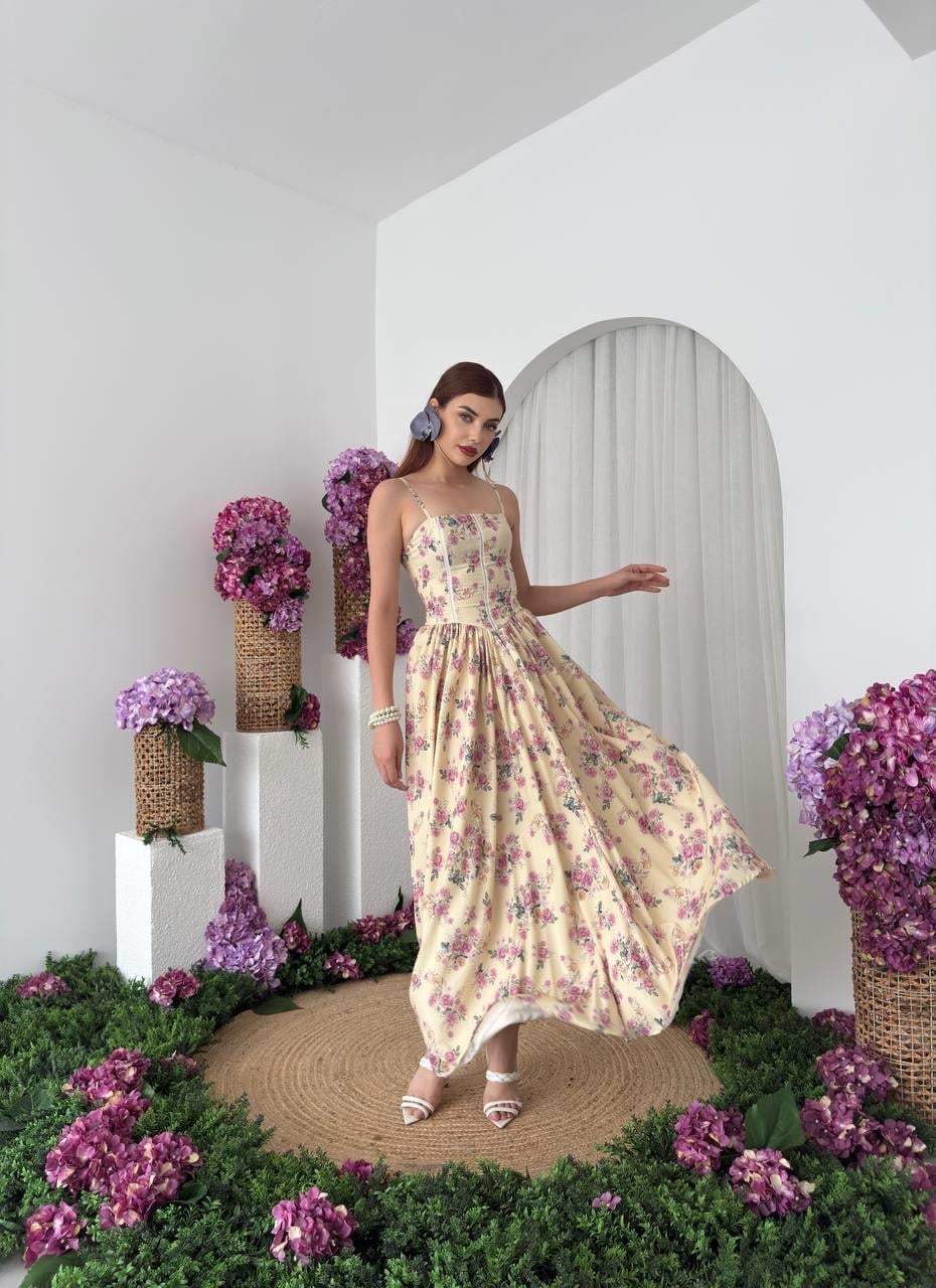 Floral Print Spaghetti Strap Dress with Sweetheart Neckline - Etika - by Peralane - photo 6