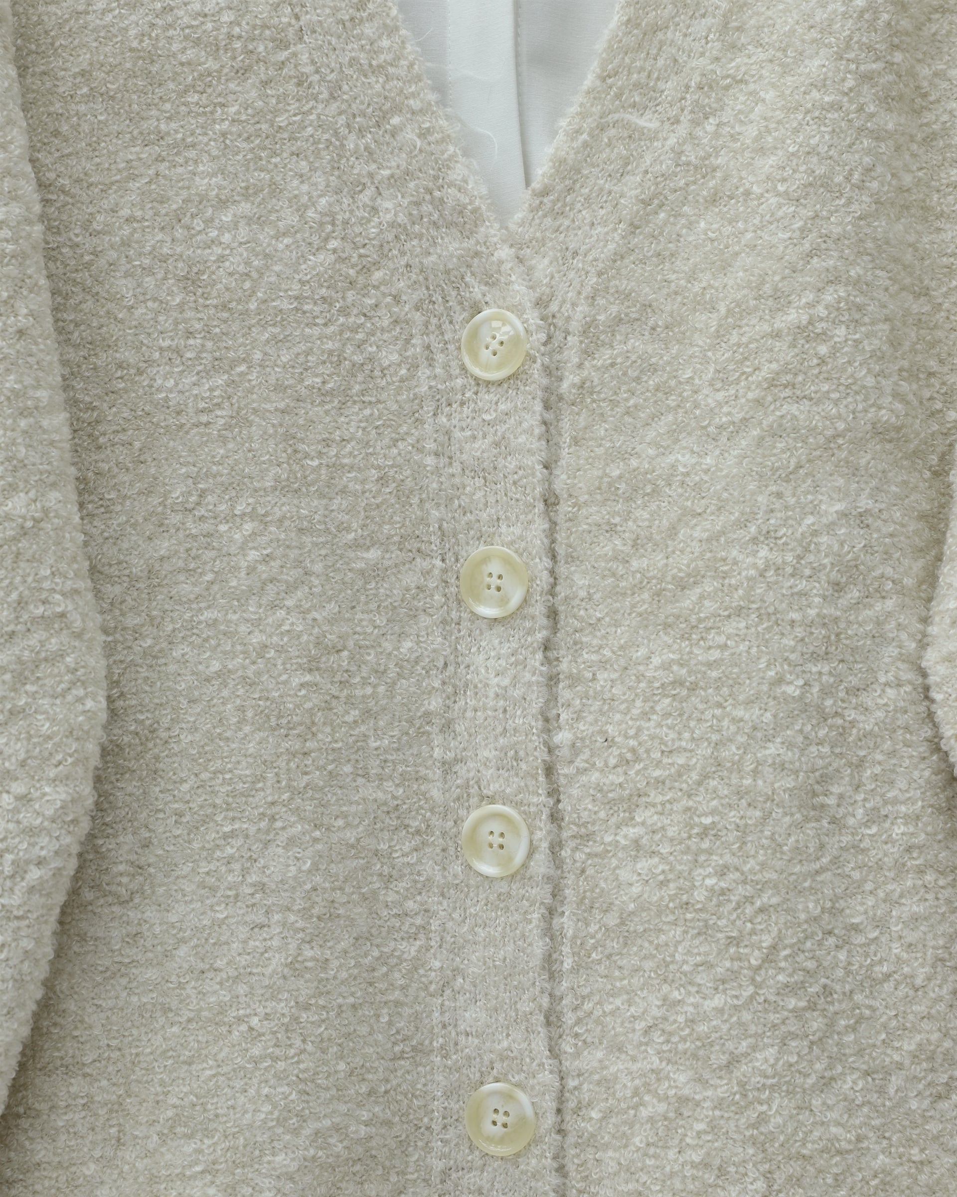 Buttoned Relaxed Knit Cardigan - Stone - Podyumplus - by Peralane - photo 5