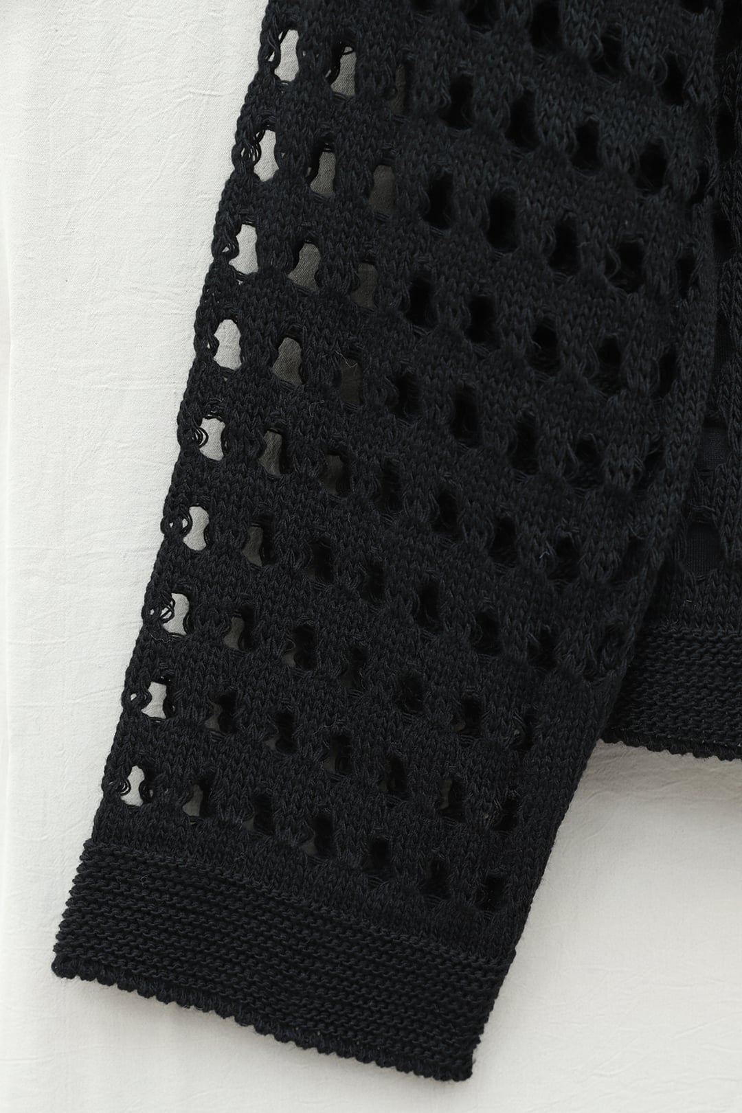 Black Boat Neck Openwork Knit Sweater - Podyumplus - by Peralane - photo 4