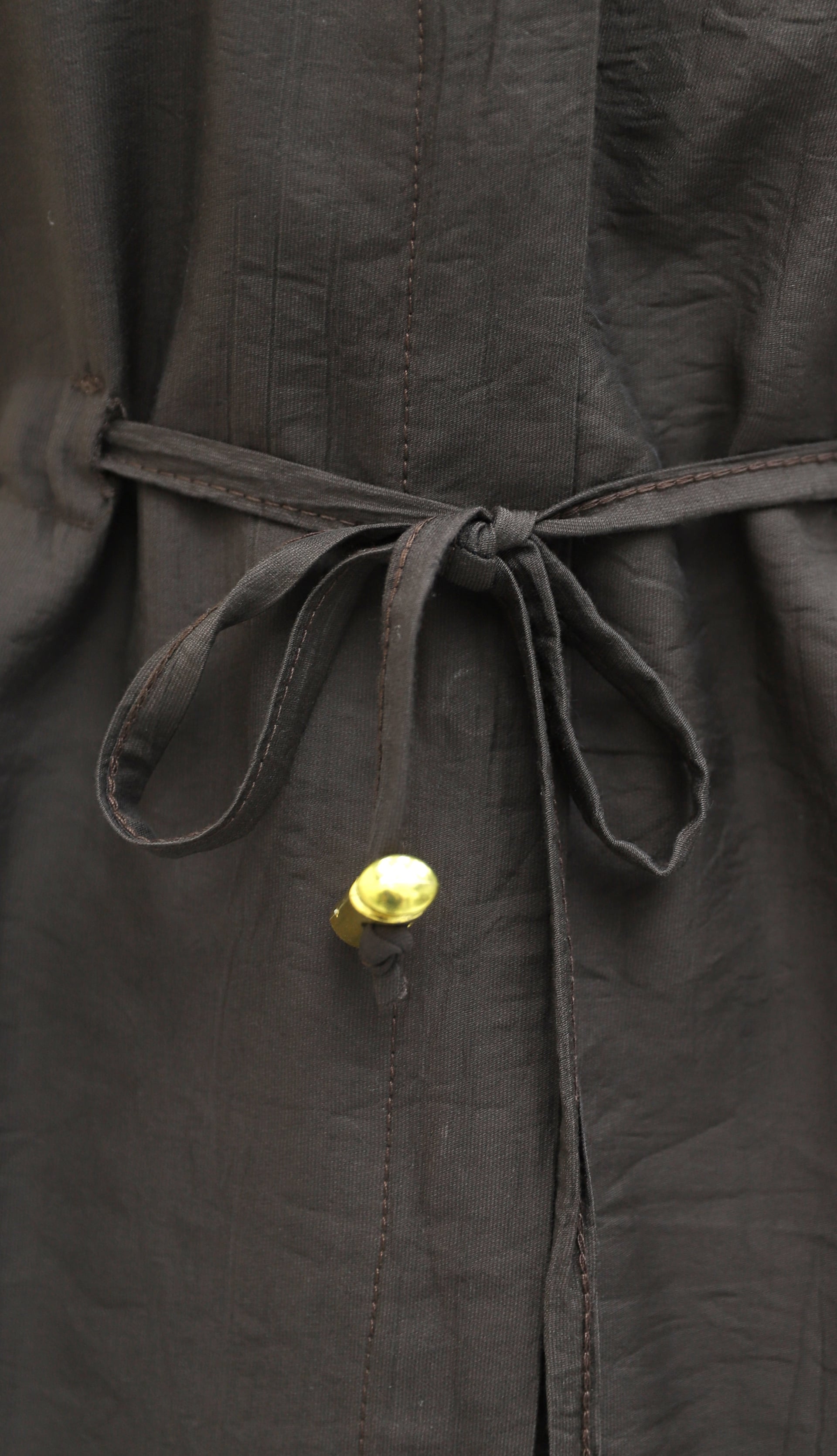Cotton Crinkle Two-Piece Set with Tunnel Lace-Up Waist Trousers - Dark Brown - Podyumplus - by Peralane - photo 7