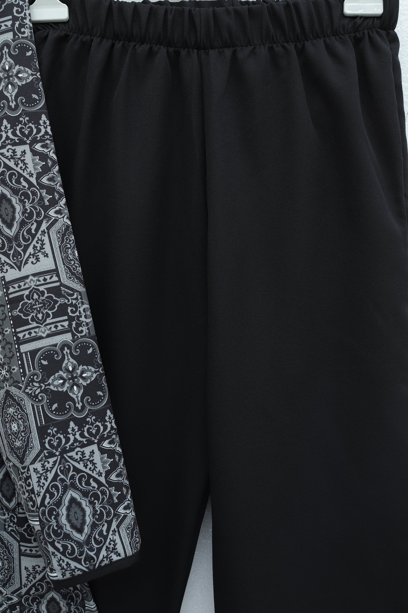 Black and Grey Geometric Pattern Jacket and Trousers Set with Tie Waist - Podyumplus - by Peralane - photo 6