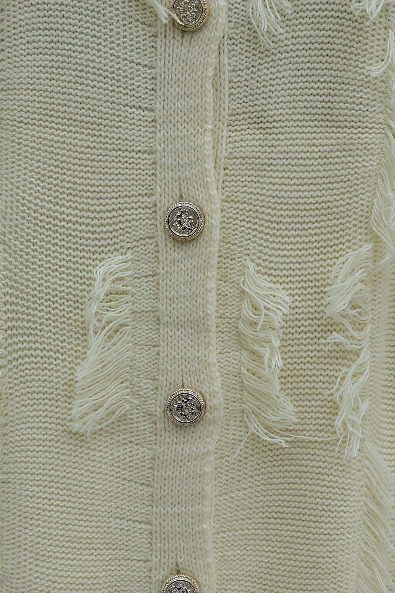 Women's Fringed Button-Front Cardigan and Pants Knit Set - Ecru - Podyumplus - by Peralane - photo 6