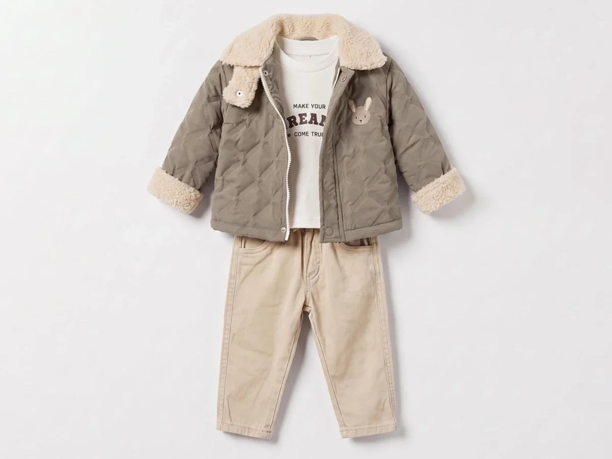 Quilted Jacket, T-Shirt and Trousers Baby Boy Set - Canoz - by Peralane