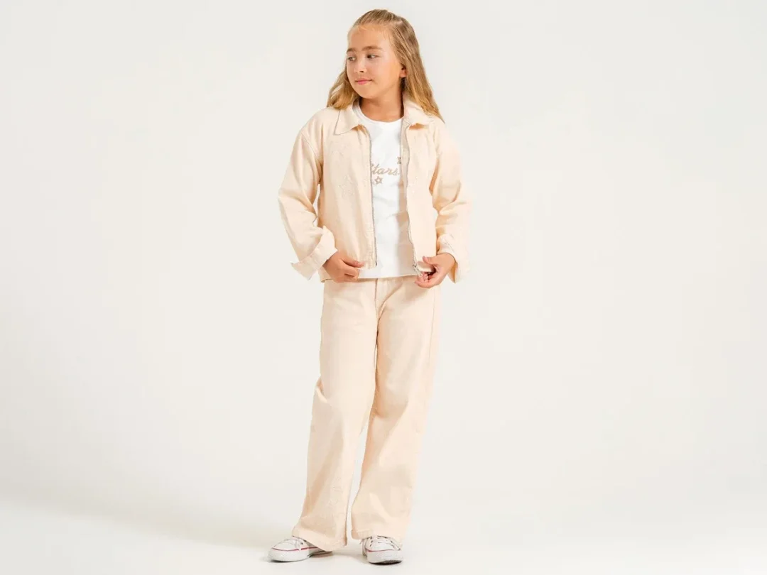 Girl's 3-Piece Set with Denim Jacket - Pampal Kids - by Peralane