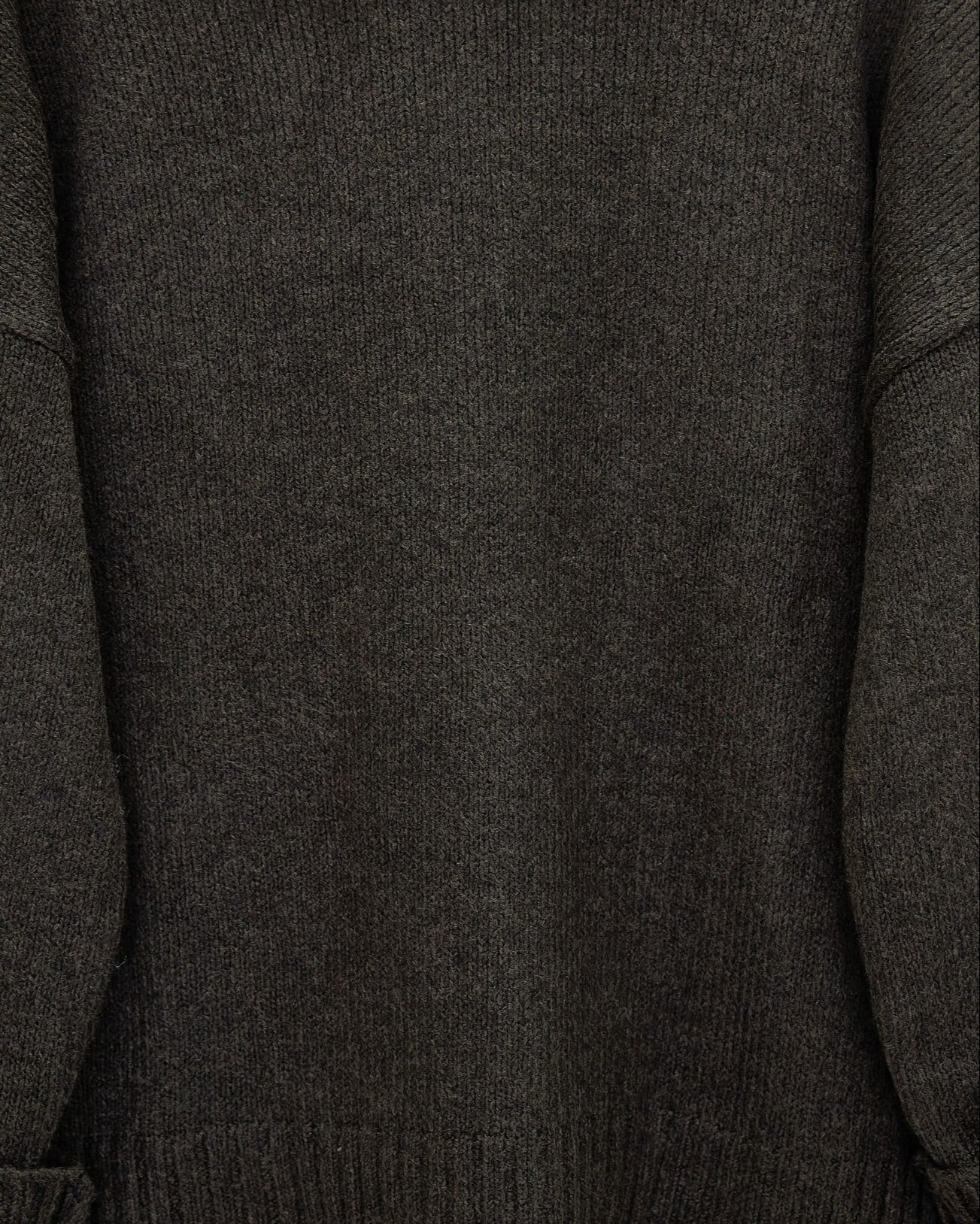Crew Neck Ribbed Hem Oversized Knit Tunic - Dark Brown - Podyumplus - by Peralane - photo 3