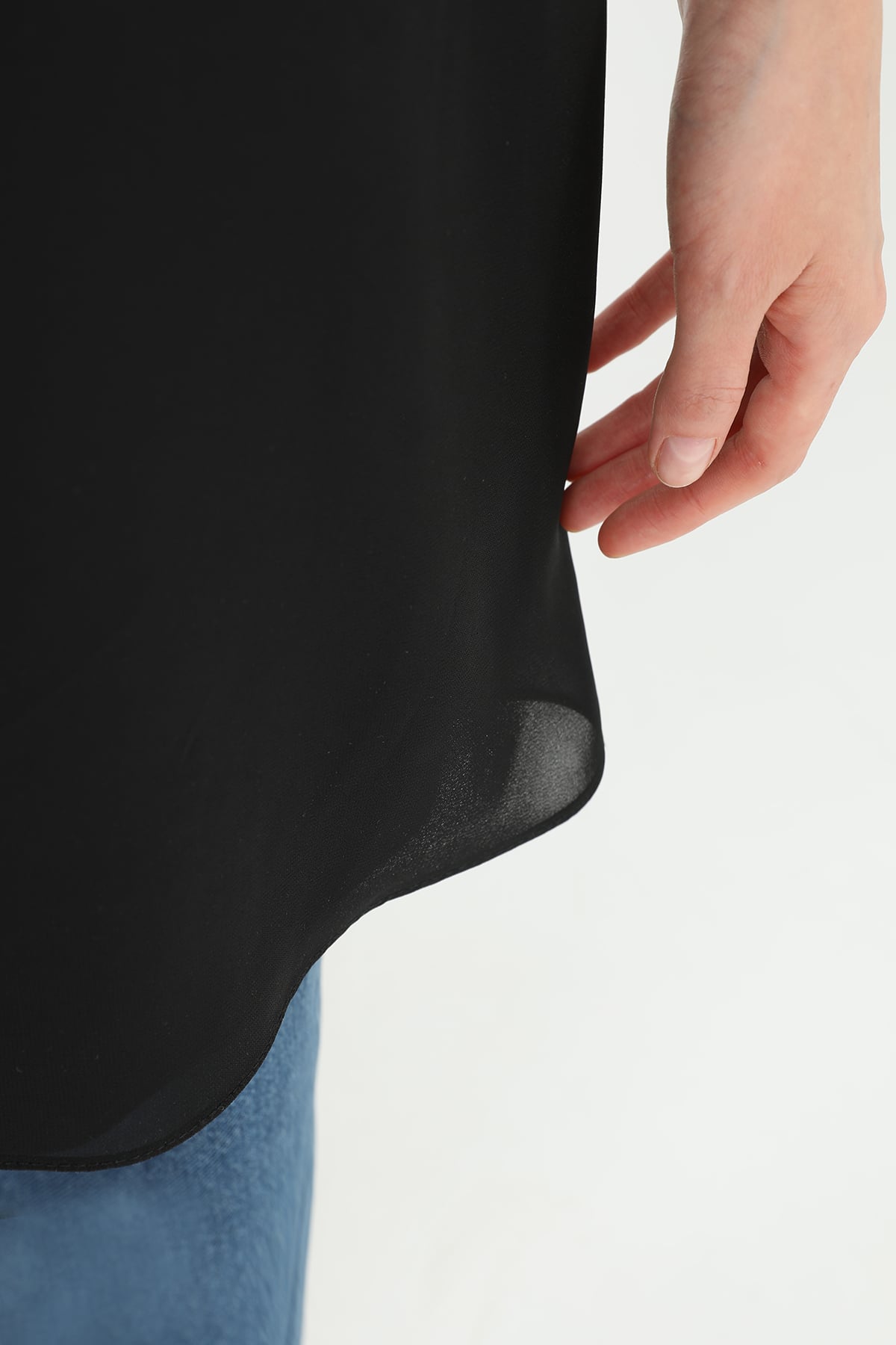 Women's Basic Long T-Shirt - Black - Puane - by Peralane - photo 6