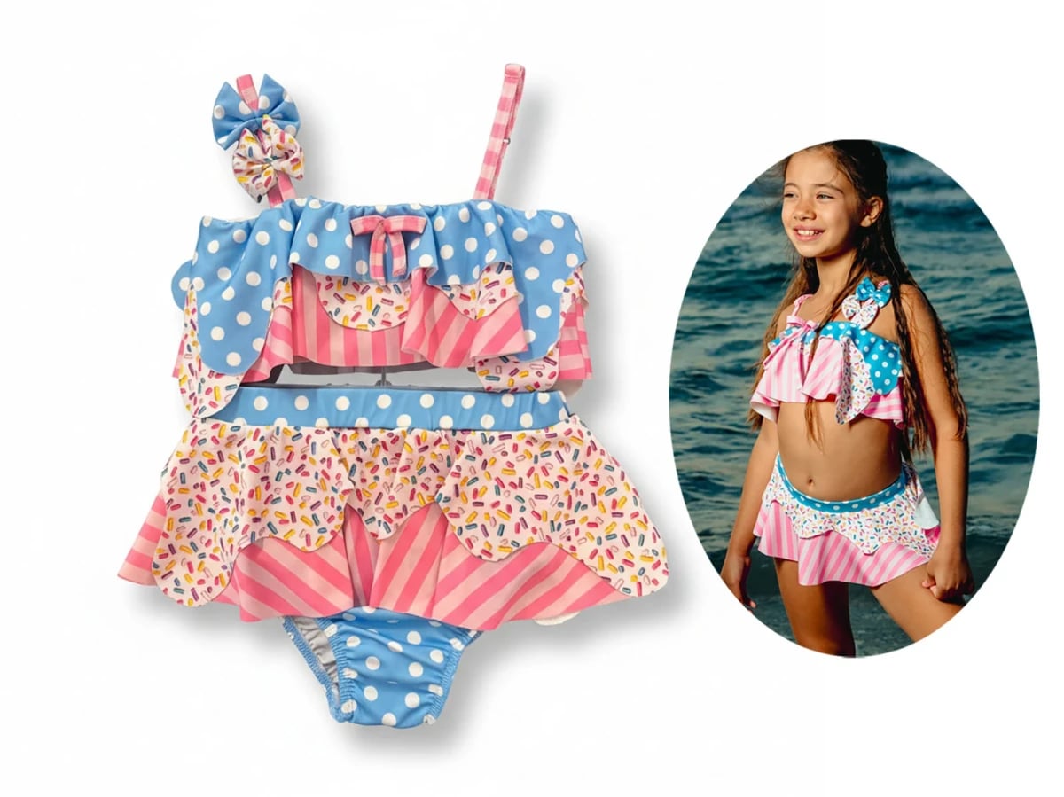 Girl's 5-Piece Swimwear Set with Ice Cream Details - Lyrax Kids - by Peralane