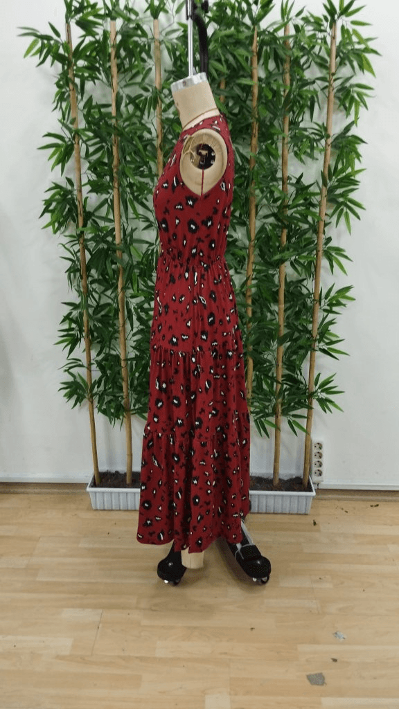 Women's Sleeveless Round Neck Elasticated Waist Printed Suprem Dress - Janes - by Peralane - photo 7