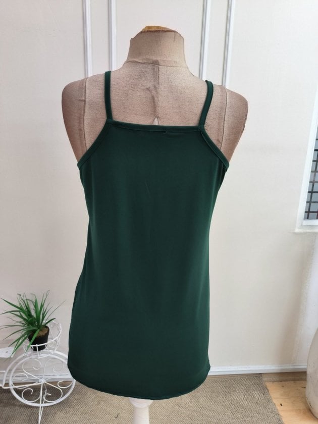 Women's Sleeveless V-Neck Draped Blouse with Spaghetti Straps - Janes - by Peralane - photo 5