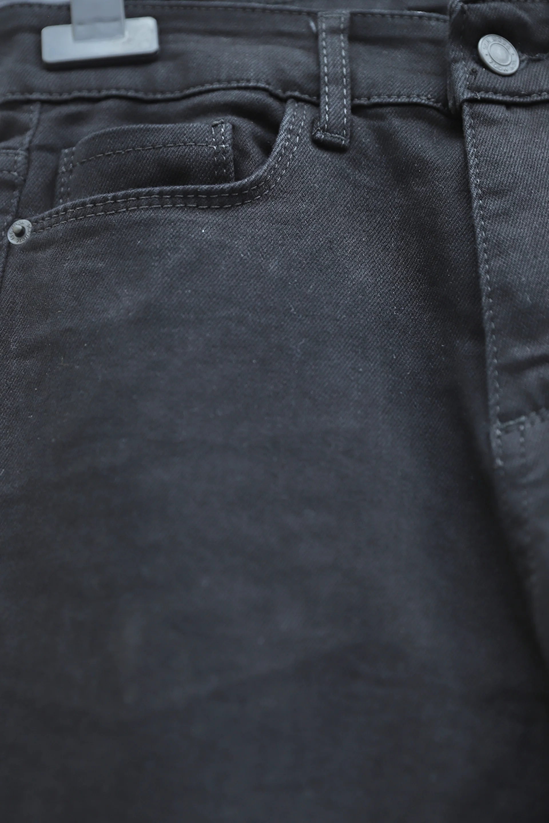 High-Waisted Straight-Leg Denim Trousers with Pockets - Black - Podyumplus - by Peralane - photo 6